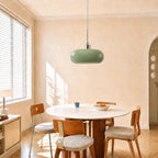 Oval blown glass pendant light