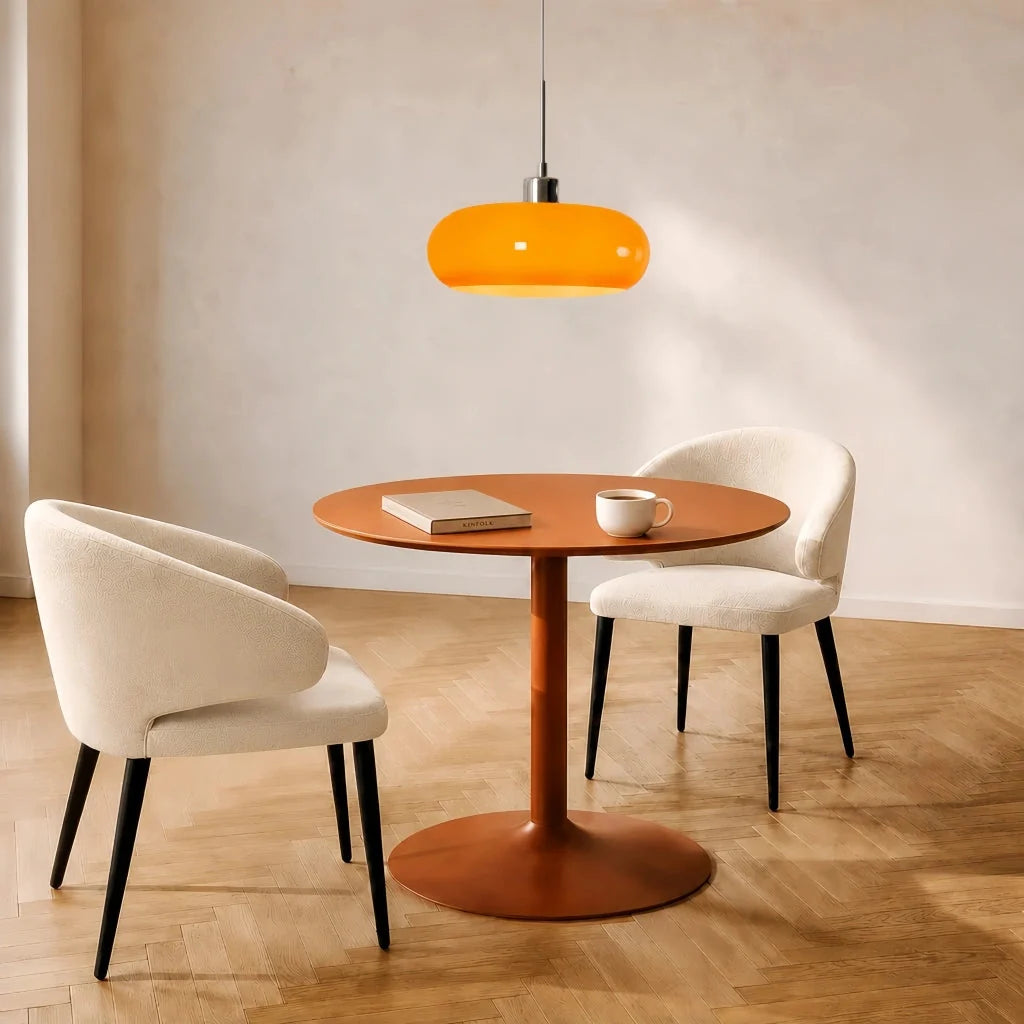 Oval blown glass pendant light