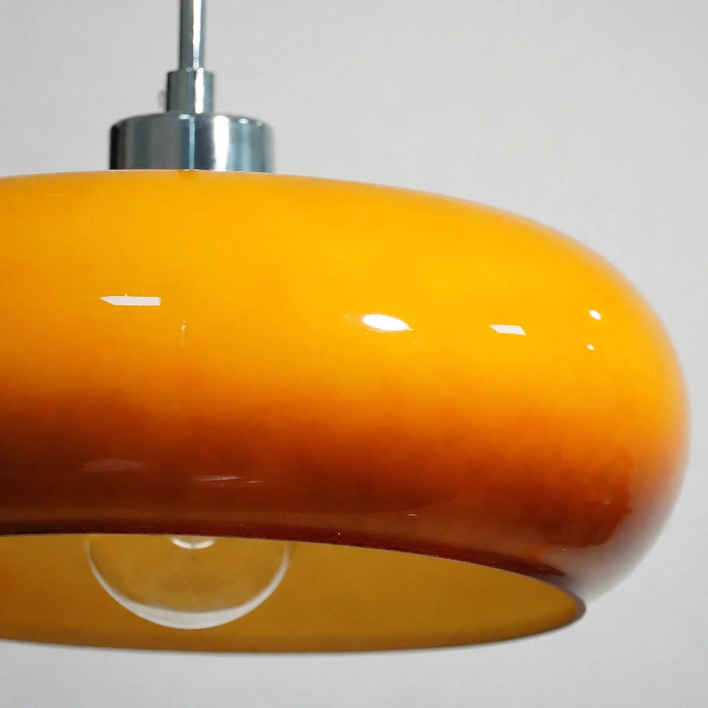 Oval blown glass pendant light