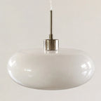 Oval blown glass pendant light