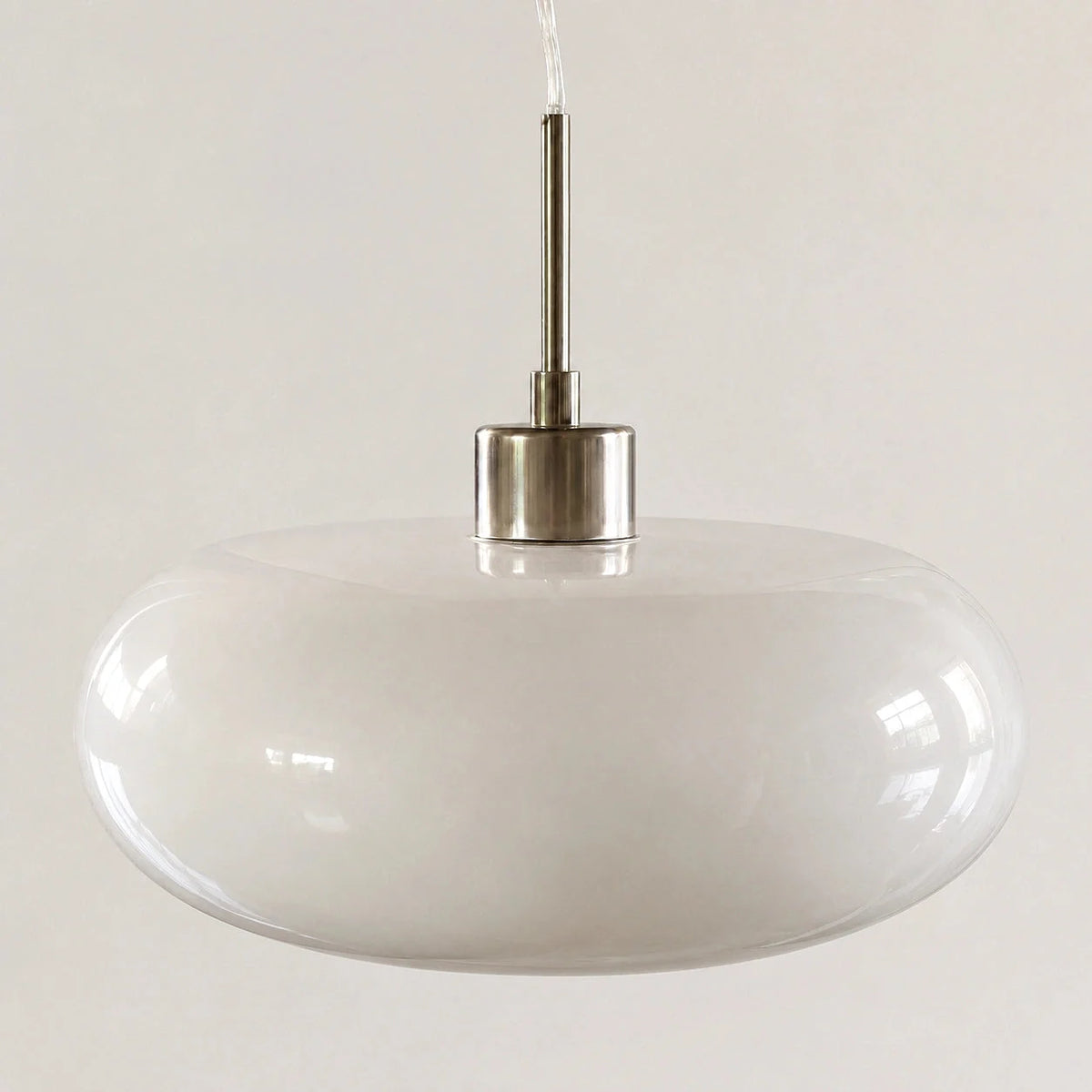 Oval blown glass pendant light