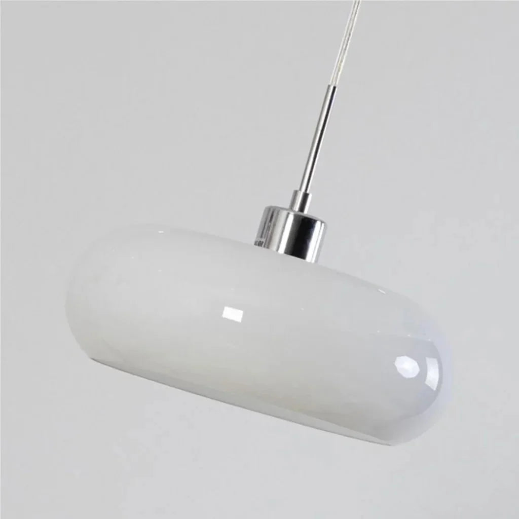 Oval blown glass pendant light