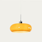 Oval blown glass pendant light