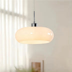 Oval blown glass pendant light