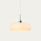 Oval blown glass pendant light
