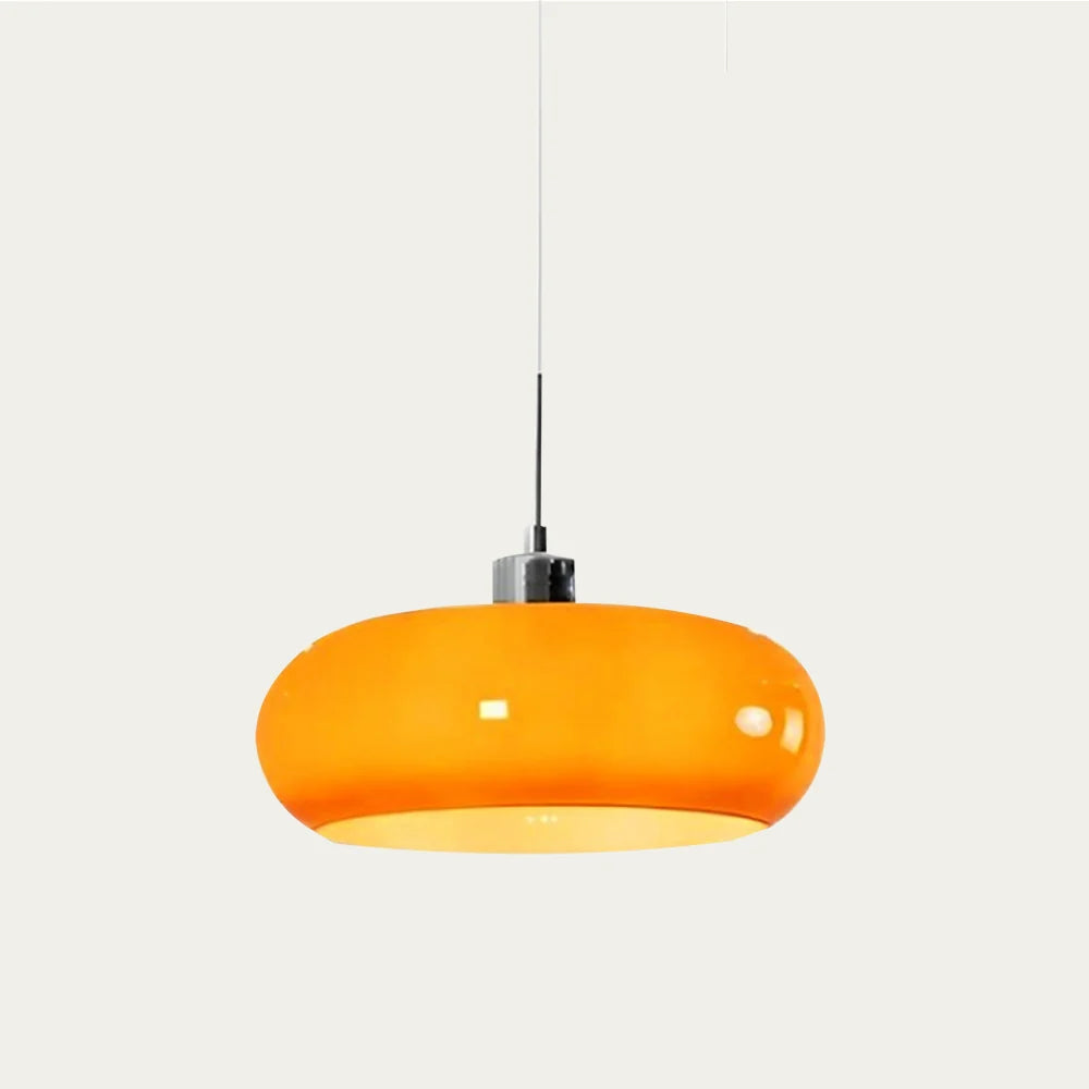 Oval blown glass pendant light