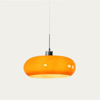 Oval blown glass pendant light