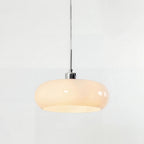 Oval blown glass pendant light