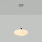 Oval blown glass pendant light