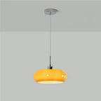 Oval blown glass pendant light