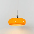 Oval blown glass pendant light