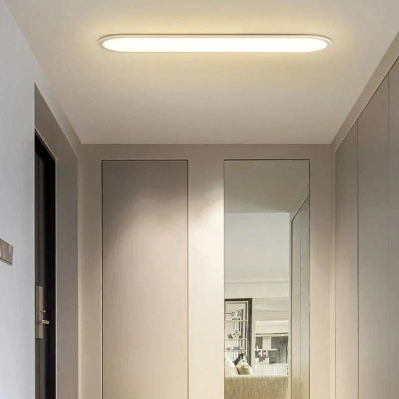 Slim oval LED ceiling light, 60cm, White, White Light