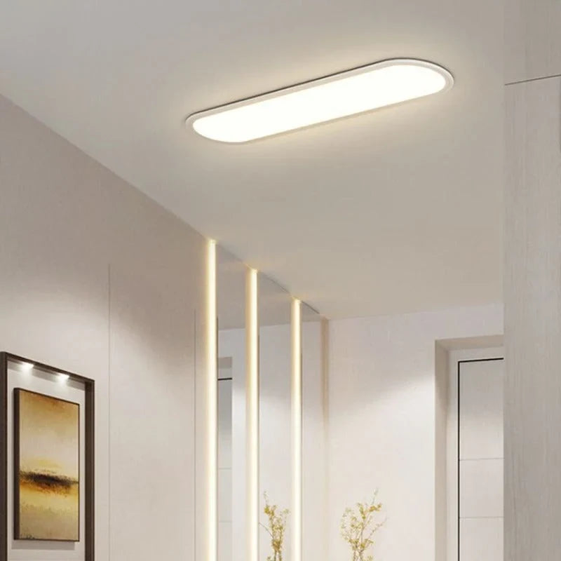 Slim oval LED ceiling light, 80cm, White, White Light