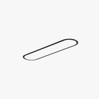 Slim oval LED ceiling light, in black