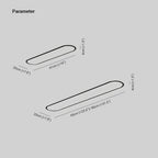 Slim oval LED ceiling light, with measurements