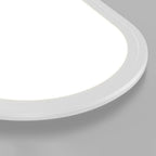 Slim oval LED ceiling light, close-up of the edge