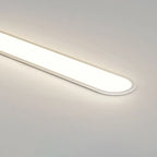 Slim oval LED ceiling light, lit, close-up