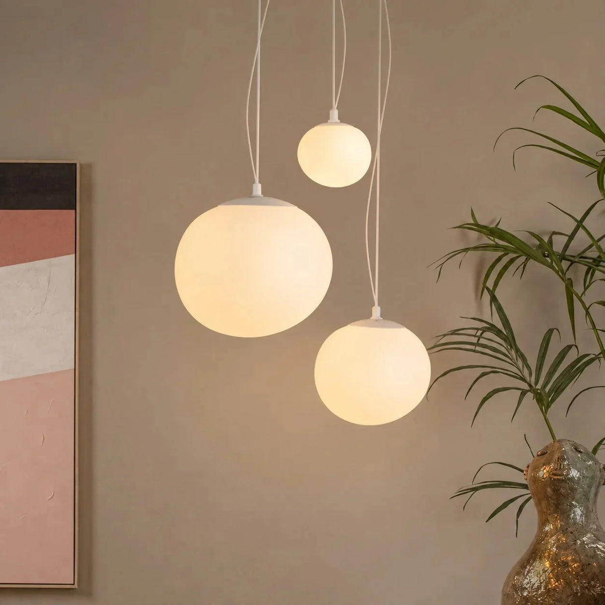 Pebble glass pendant light
