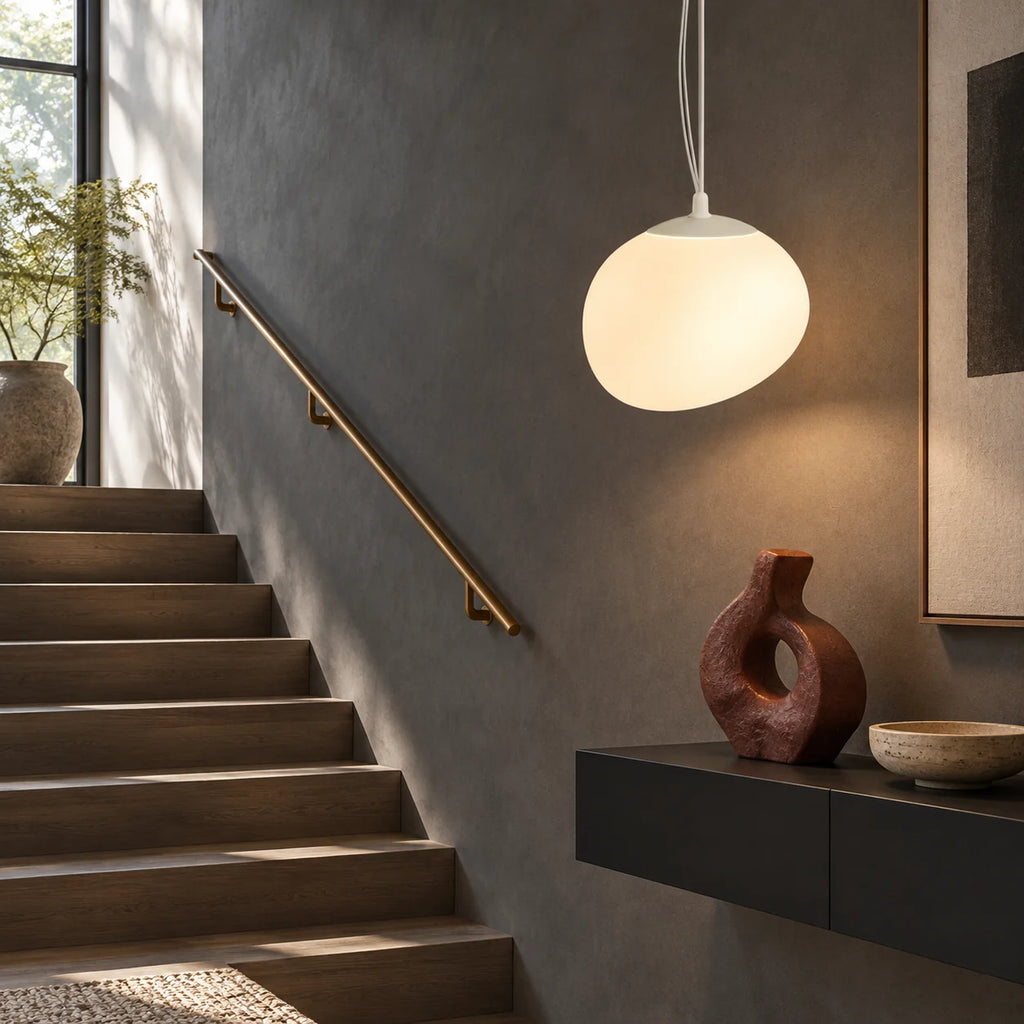Pebble glass pendant light