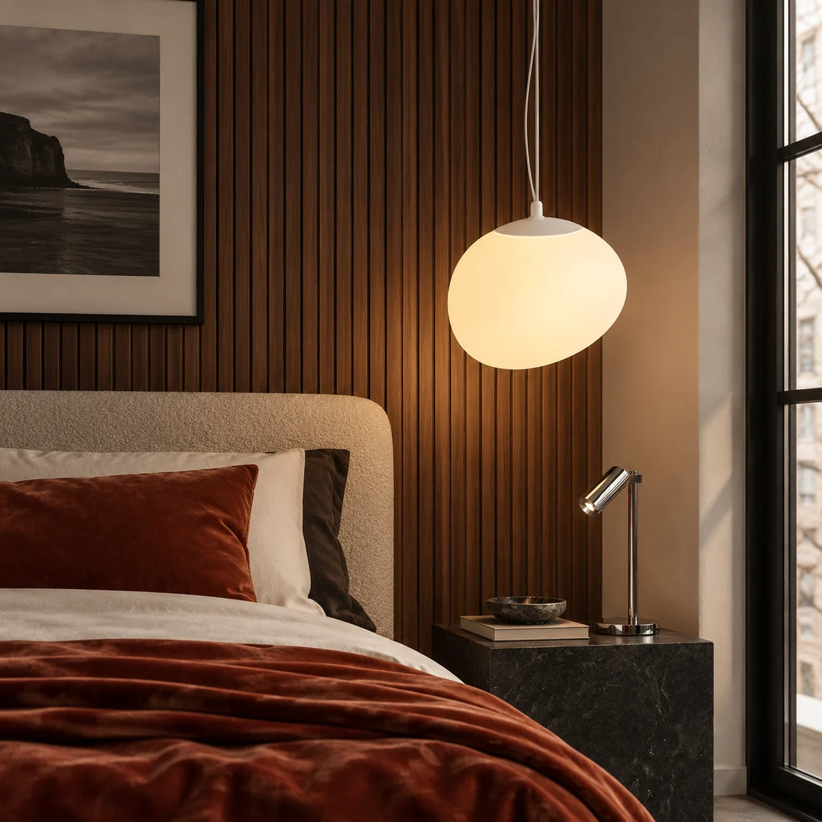 Pebble glass pendant light