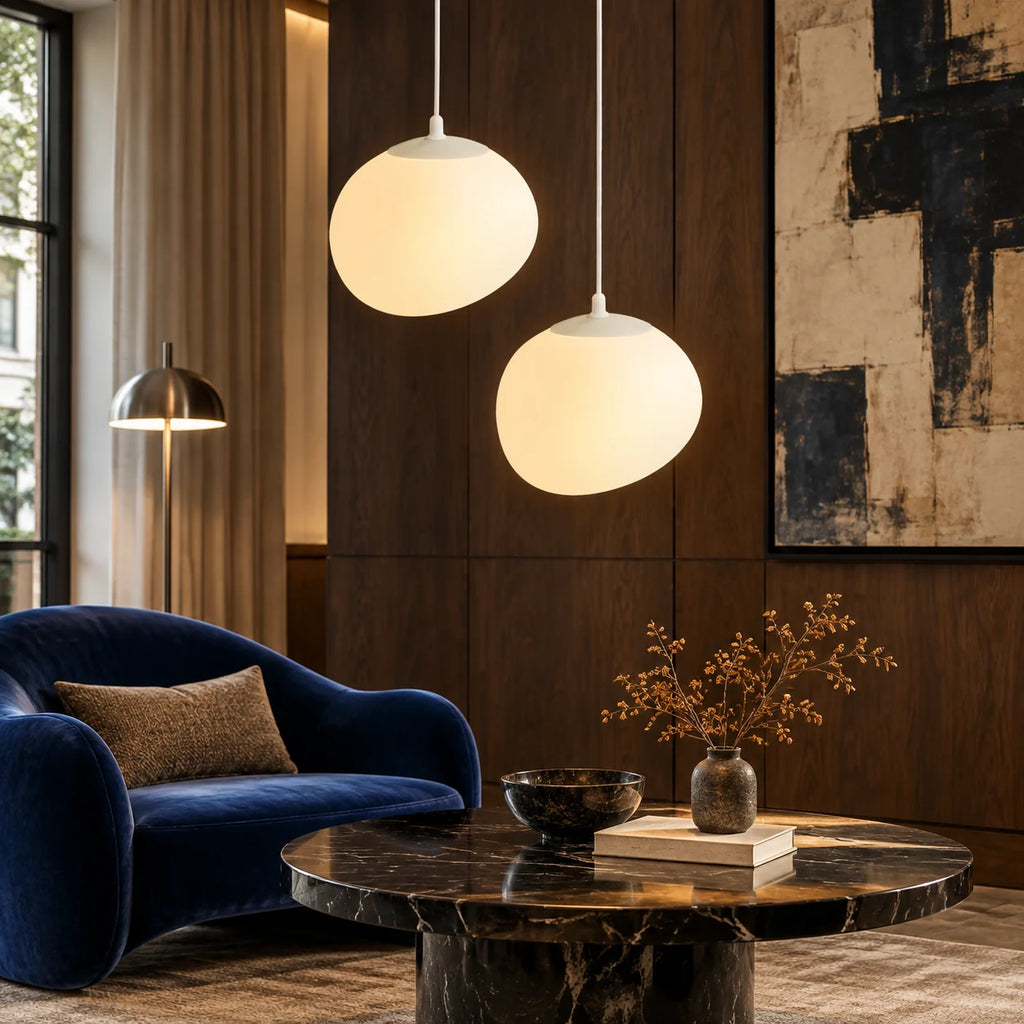 Pebble glass pendant light