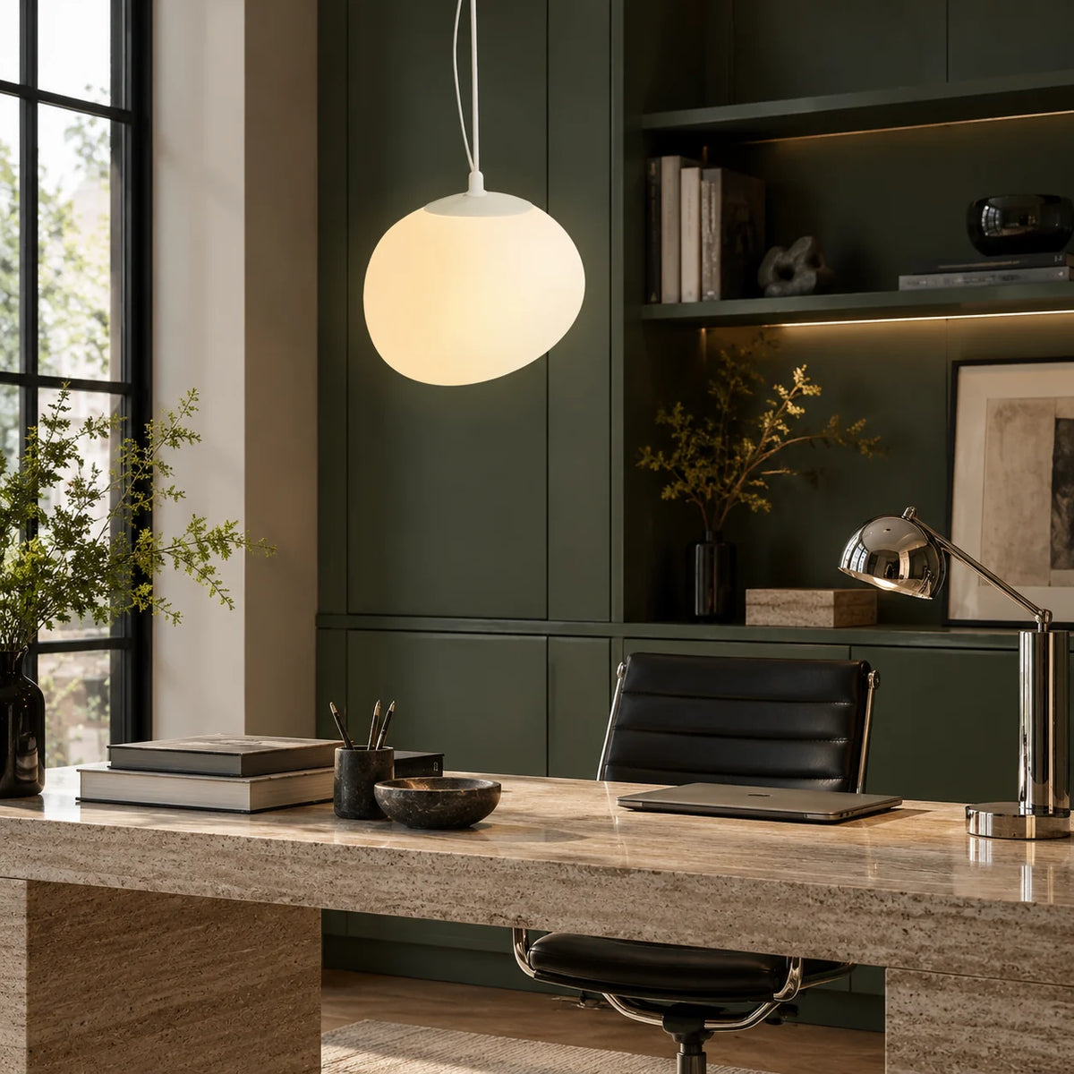 Pebble glass pendant light