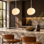 Pebble glass pendant light