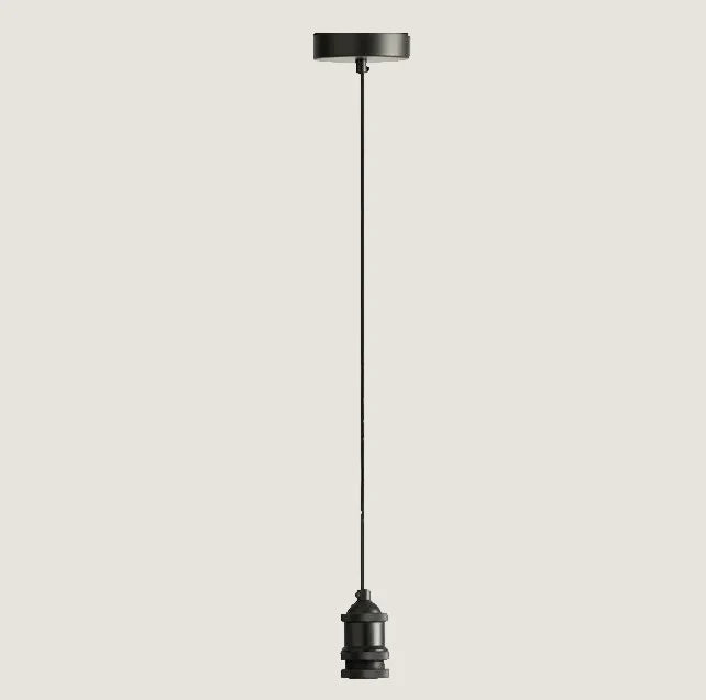 Pendant cord set with textile cable, in matte black