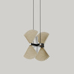 Pleated parchment bow pendant, close-up of the pleated cones
