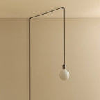 Plug-in pendant with opal globe bulb, graphite, unlit