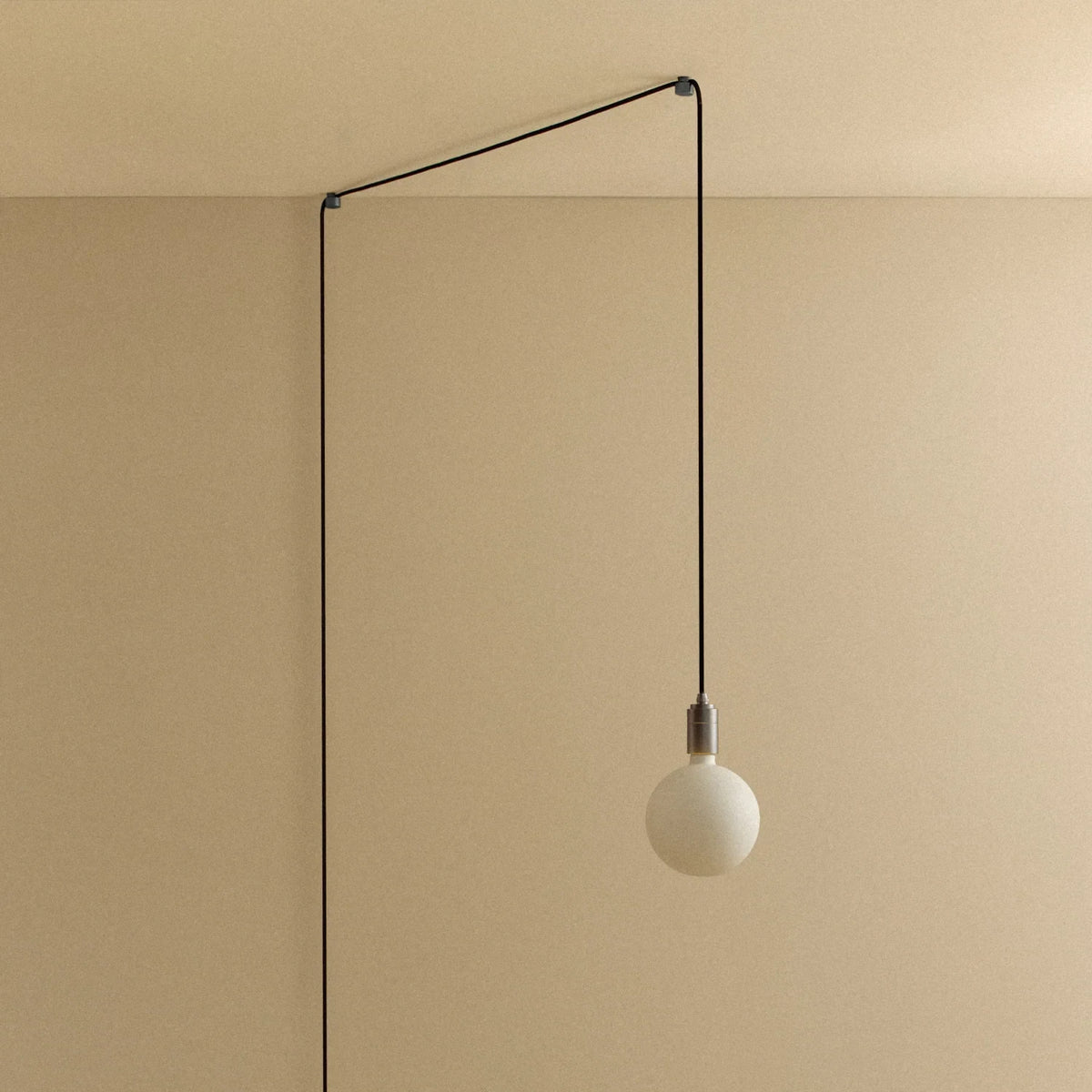 Plug-in pendant with opal globe bulb, graphite, unlit