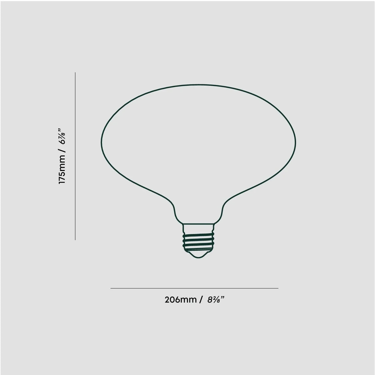 Plug-in pendant with opal oval bulb, brass, bulb dimension drawing
