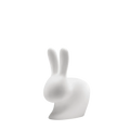 Cordless rabbit table lamp, translucent, side view, unlit
