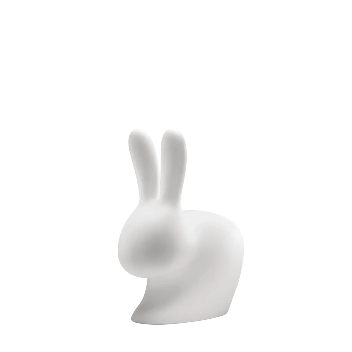 Cordless rabbit table lamp, translucent, side view, unlit