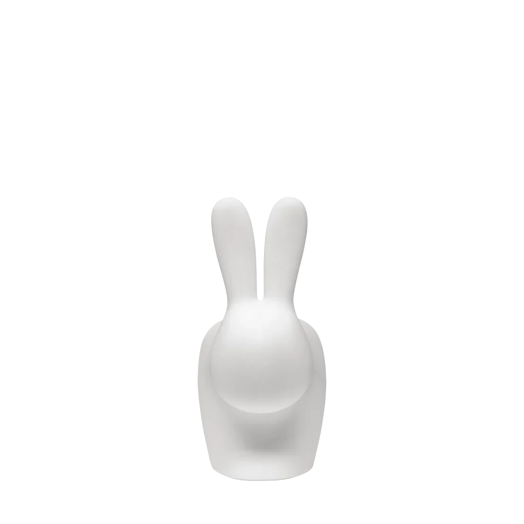 Cordless rabbit table lamp, translucent, rear view