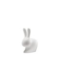 Mini cordless rabbit table lamp, translucent, side view, unlit