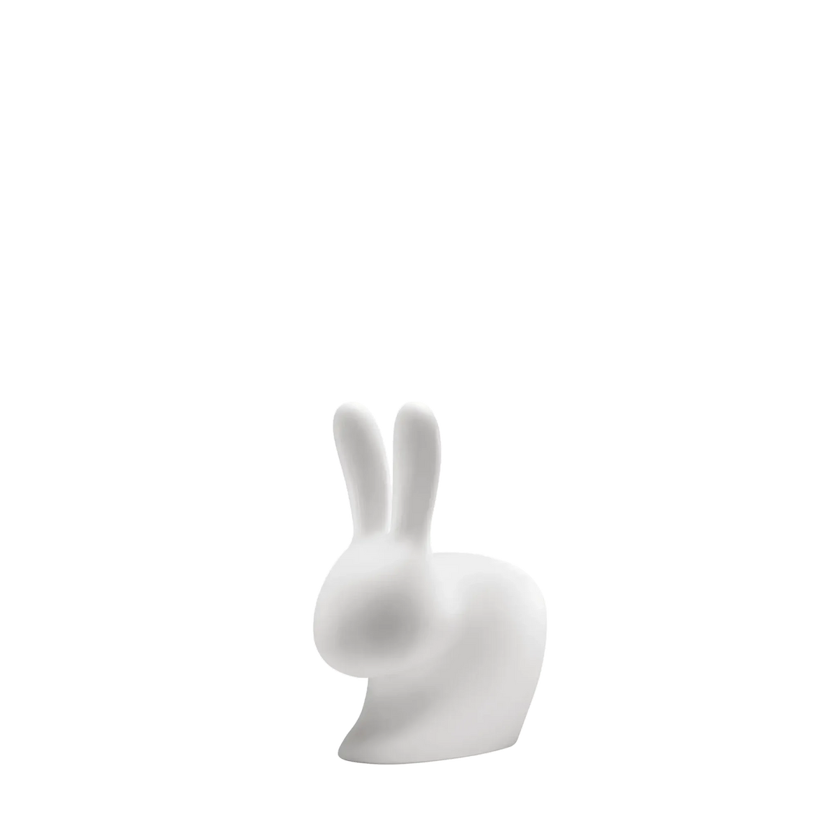 Mini cordless rabbit table lamp, translucent, side view, unlit