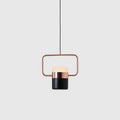 Rectangular frame LED pendant, on a pale background