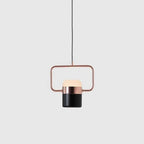 Rectangular frame LED pendant, on a pale background
