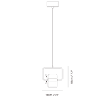 Rectangular frame LED pendant, dimension drawing