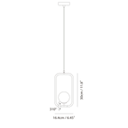Rectangular Frame Opal Globe Pendant, dimension drawing