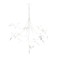 Resin bird chandelier, with twelve birds perched along a branching cord
