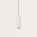 Ribbed capsule LED pendant, with aged gold details