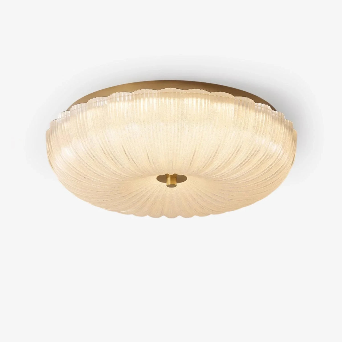 Ripple glass flush ceiling light, on a white background