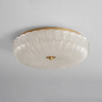 Ripple glass flush ceiling light, unlit, close-up