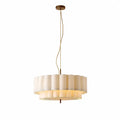 Layered ripple pendant light in white, White, 55cm