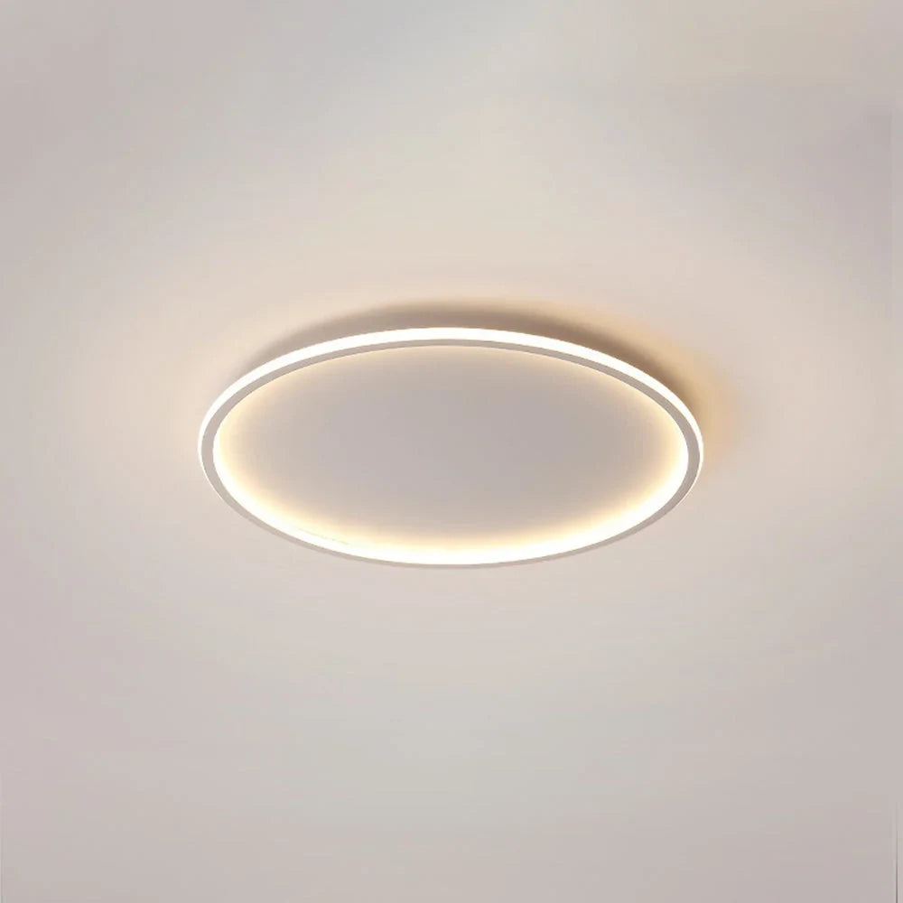 Round LED ring flush ceiling light, 30cm, White, Warm White