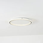 Round LED ring flush ceiling light, in white