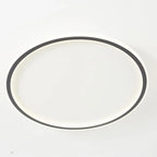 Round LED ring flush ceiling light, in black