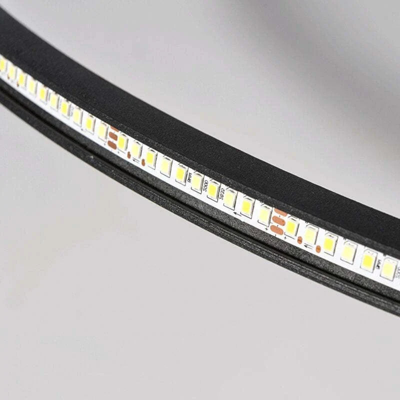 Round LED ring flush ceiling light, close-up of the LED strip